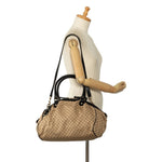 Gucci Sukey Beige Canvas Shoulder Bag (Pre-Owned)