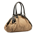 Gucci Sukey Beige Canvas Shoulder Bag (Pre-Owned)