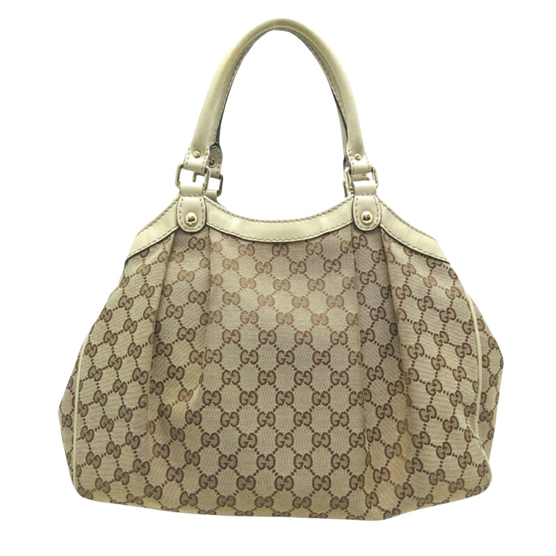 Gucci Sukey Beige Canvas Tote Bag (Pre-Owned)