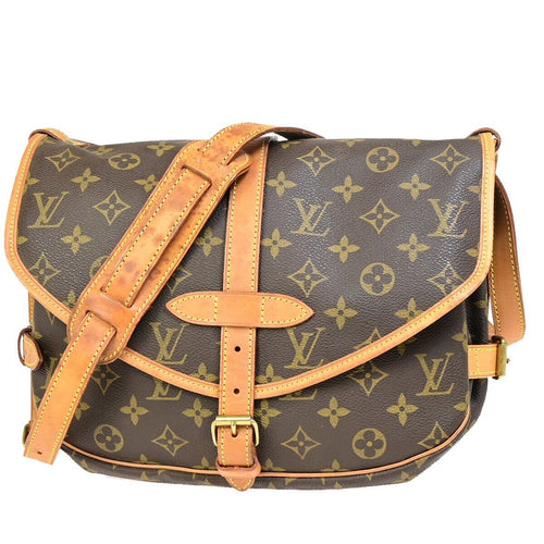 Louis Vuitton Saumur 30 Brown Canvas Shoulder Bag (Pre-Owned)