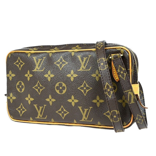 Louis Vuitton Pochette Marly Brown Canvas Clutch Bag (Pre-Owned)