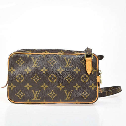 Louis Vuitton Pochette Marly Brown Canvas Clutch Bag (Pre-Owned)