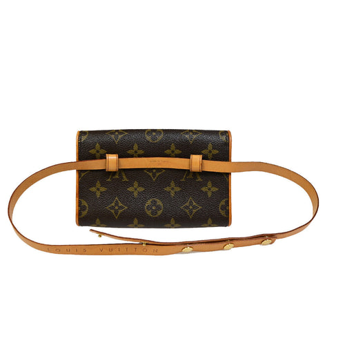 Louis Vuitton Pochette Florentine Brown Canvas Clutch Bag (Pre-Owned)