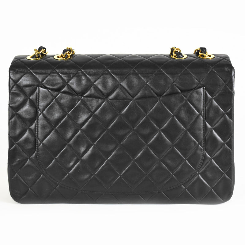 Chanel Timeless Black Leather Shoulder Bag (Pre-Owned)