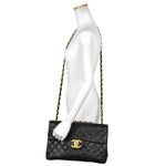 Chanel Timeless Black Leather Shoulder Bag (Pre-Owned)