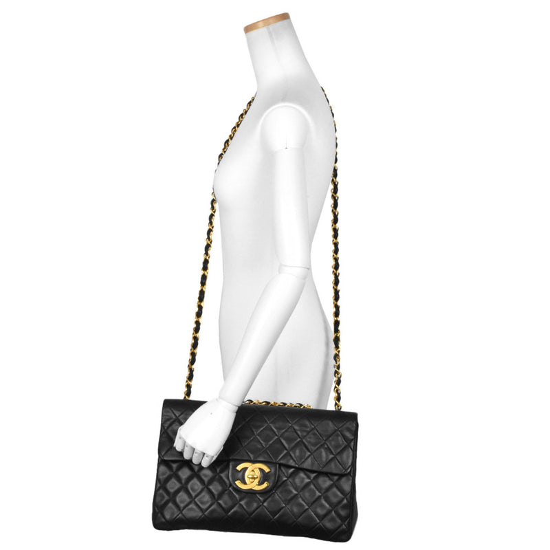 Chanel Timeless Black Leather Shoulder Bag (Pre-Owned)