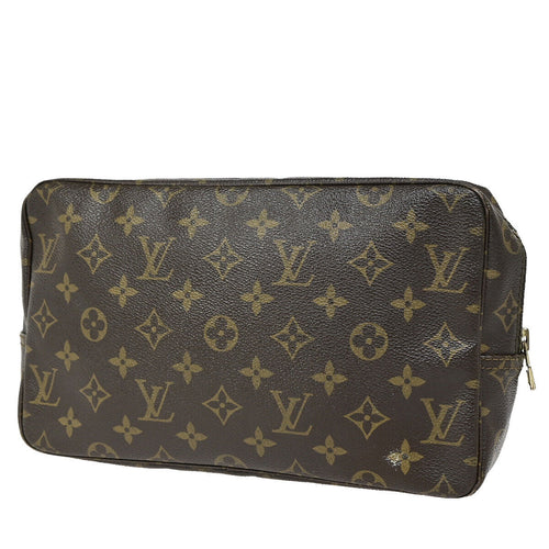 Louis Vuitton Trousse Toilette 28 Brown Canvas Clutch Bag (Pre-Owned)