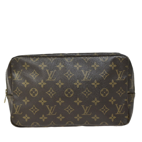 Louis Vuitton Trousse Toilette 28 Brown Canvas Clutch Bag (Pre-Owned)