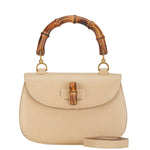 Gucci Bamboo Beige Leather Handbag (Pre-Owned)