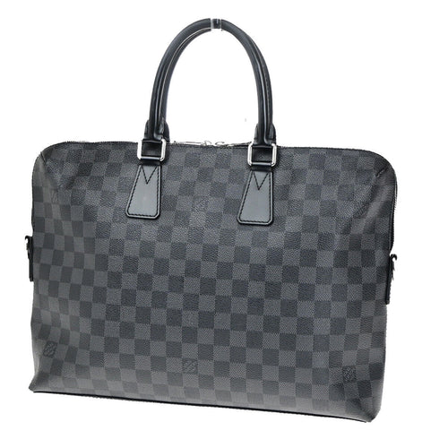 Louis Vuitton Porte Documents Jour Black Canvas Briefcase Bag (Pre-Owned)