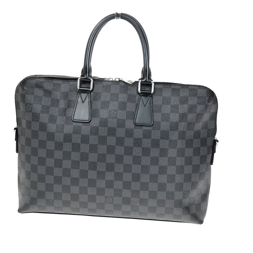 Louis Vuitton Porte Documents Jour Black Canvas Briefcase Bag (Pre-Owned)