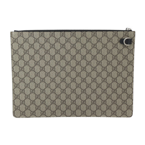 Gucci Ophidia Beige Canvas Clutch Bag (Pre-Owned)