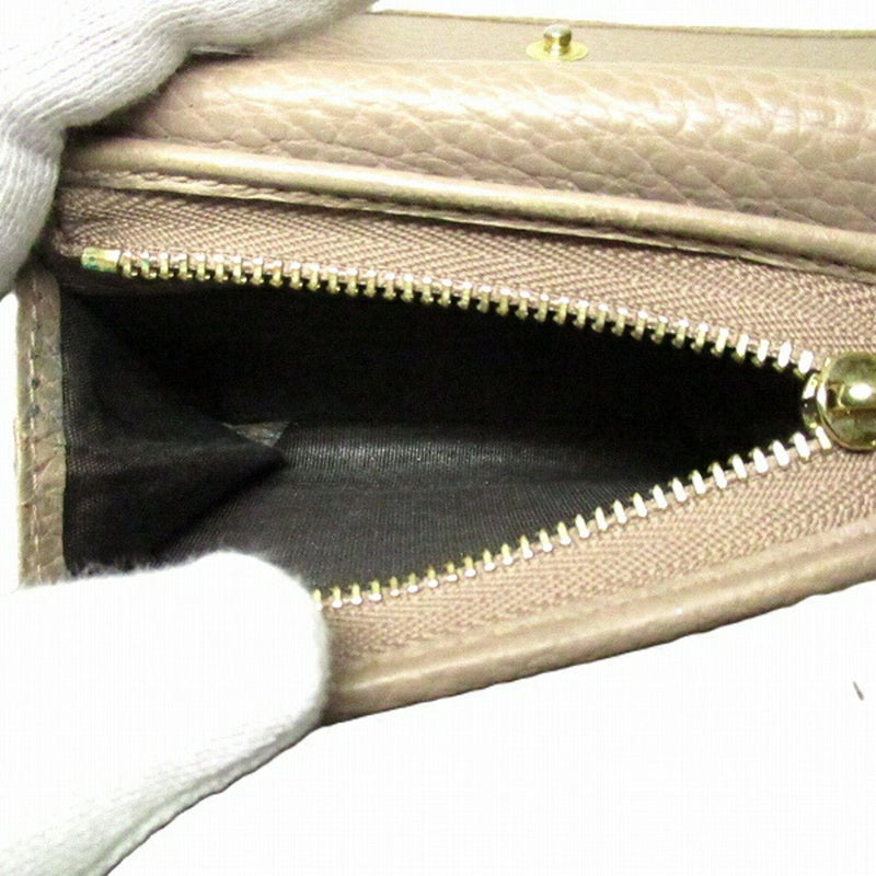 Gucci Gg Marmont Beige Leather Wallet  (Pre-Owned)