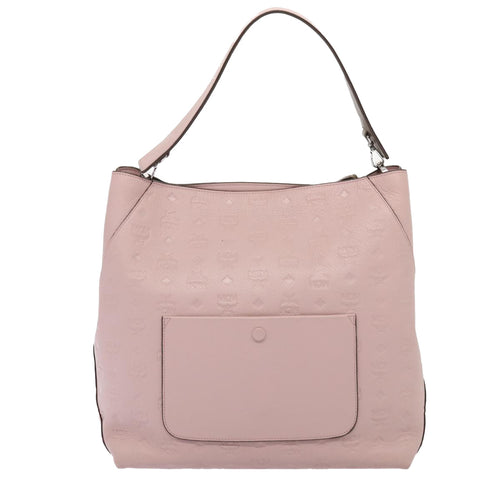 MCM Visetos Pink Leather Shoulder Bag (Pre-Owned)