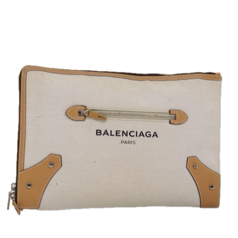 Balenciaga Beige Canvas Clutch Bag (Pre-Owned)