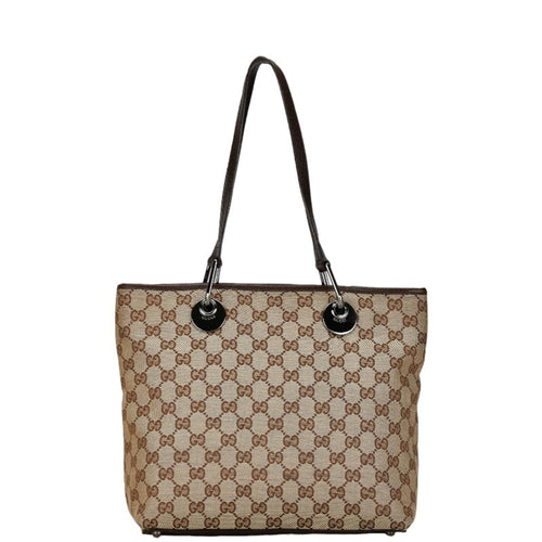 Gucci Gg Canvas Beige Canvas Tote Bag (Pre-Owned)