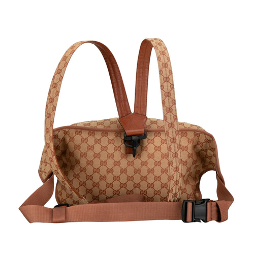 Gucci Gg Canvas Beige Canvas Backpack Bag (Pre-Owned)