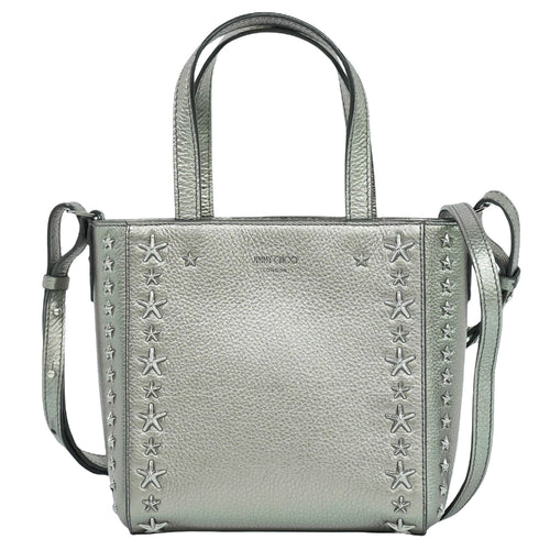 Jimmy Choo Star Studs Silver Leather Handbag (Pre-Owned)