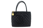 Chanel Medaillon Black Leather Tote Bag (Pre-Owned)