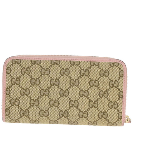 Gucci Zip Around Brown Canvas Wallet  (Pre-Owned)