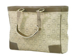 Salvatore Ferragamo Gancini Beige Canvas Tote Bag (Pre-Owned)