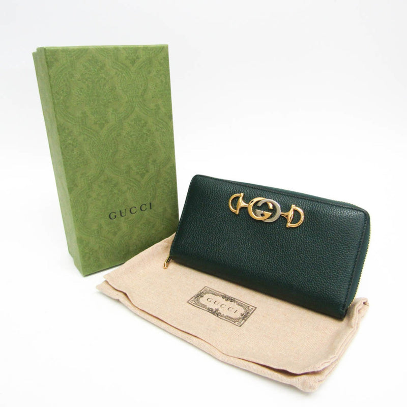 Gucci Zumi Green Leather Wallet  (Pre-Owned)