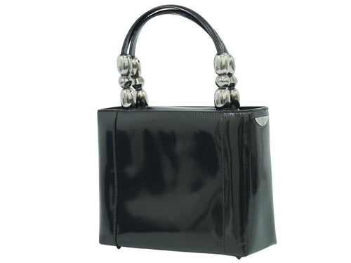 Dior Maris Pearl Black Patent Leather Handbag (Pre-Owned)