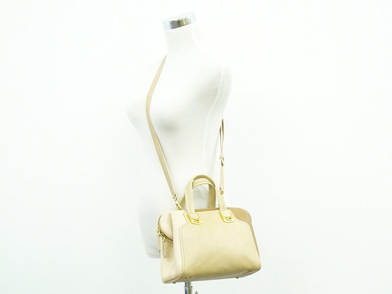 Fendi Chameleon Beige Leather Handbag (Pre-Owned)