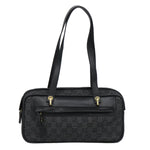 Gucci Gg Canvas Black Canvas Shoulder Bag (Pre-Owned)