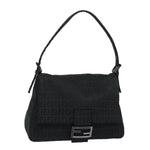 Fendi Mamma Baguette Black Canvas Shoulder Bag (Pre-Owned)