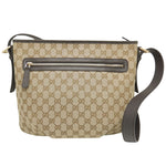 Gucci Gg Canvas Beige Canvas Shoulder Bag (Pre-Owned)