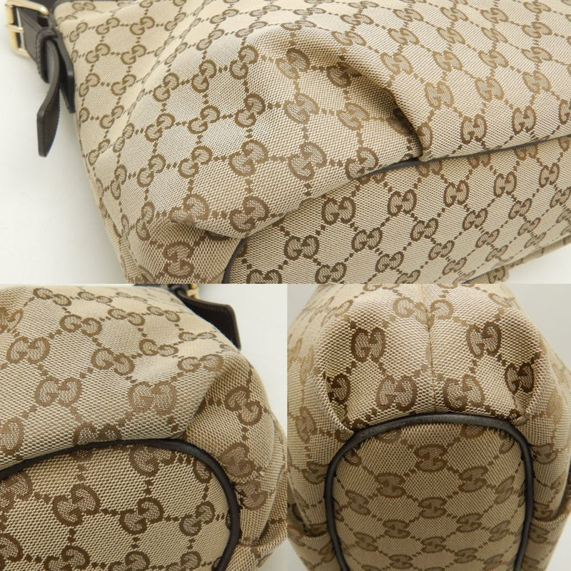 Gucci Gg Canvas Beige Canvas Shoulder Bag (Pre-Owned)