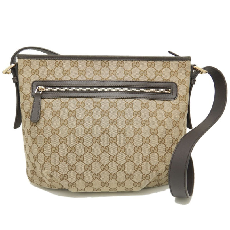 Gucci Gg Canvas Beige Canvas Shoulder Bag (Pre-Owned)