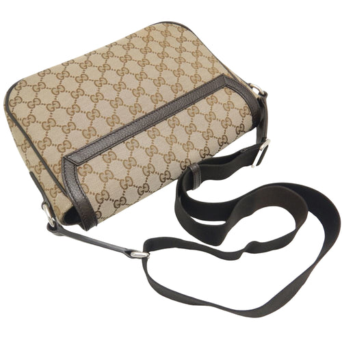 Gucci Messenger Beige Canvas Shoulder Bag (Pre-Owned)