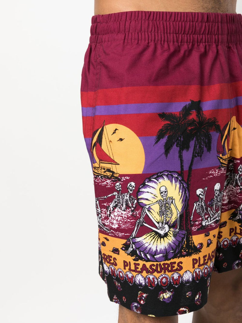 Pleasures Men's Shorts Bordeaux