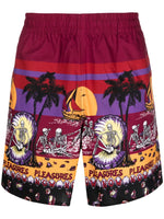 Pleasures Men's Shorts Bordeaux