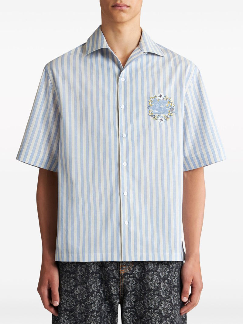 Etro Men's Shirts Clear Blue