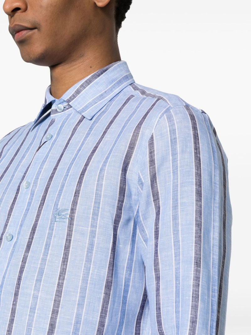 Etro Men's Shirts Clear Blue