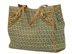 Fendi Zucchino Brown Canvas Tote Bag (Pre-Owned)