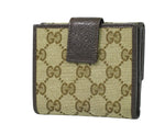 Gucci Metal Bar Beige Canvas Wallet  (Pre-Owned)