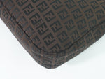 Fendi Zucchino Brown Canvas Shoulder Bag (Pre-Owned)