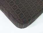 Fendi Zucchino Brown Canvas Shoulder Bag (Pre-Owned)