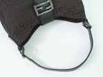 Fendi Zucchino Brown Canvas Shoulder Bag (Pre-Owned)