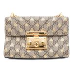 Gucci Padlock Beige Canvas Shoulder Bag (Pre-Owned)