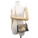 Gucci Padlock Beige Canvas Shoulder Bag (Pre-Owned)