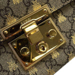 Gucci Padlock Beige Canvas Shoulder Bag (Pre-Owned)