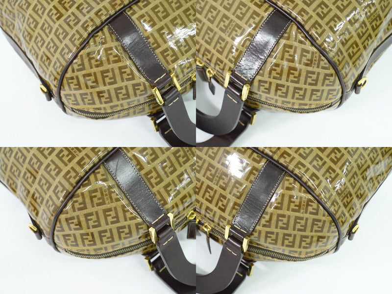 Fendi Zucchino Brown Canvas Handbag (Pre-Owned)