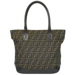 Fendi Zucca Black Canvas Handbag (Pre-Owned)