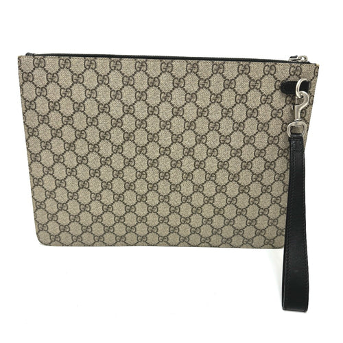 Gucci Ophidia Beige Canvas Clutch Bag (Pre-Owned)