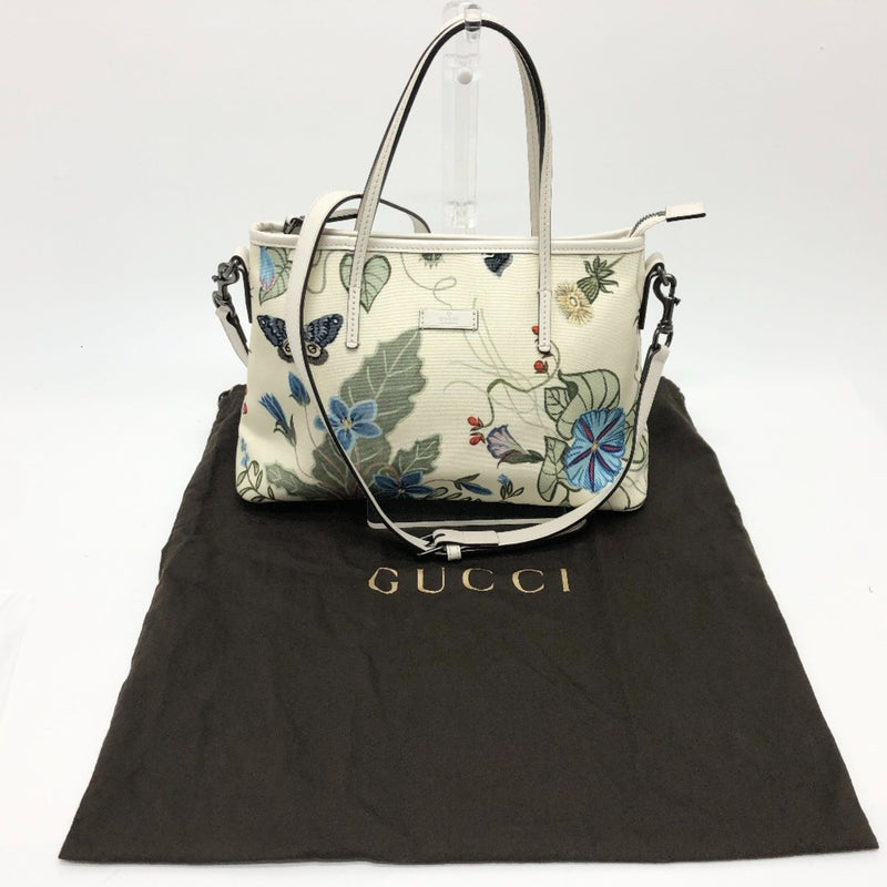 Gucci Flora Beige Canvas Handbag (Pre-Owned)